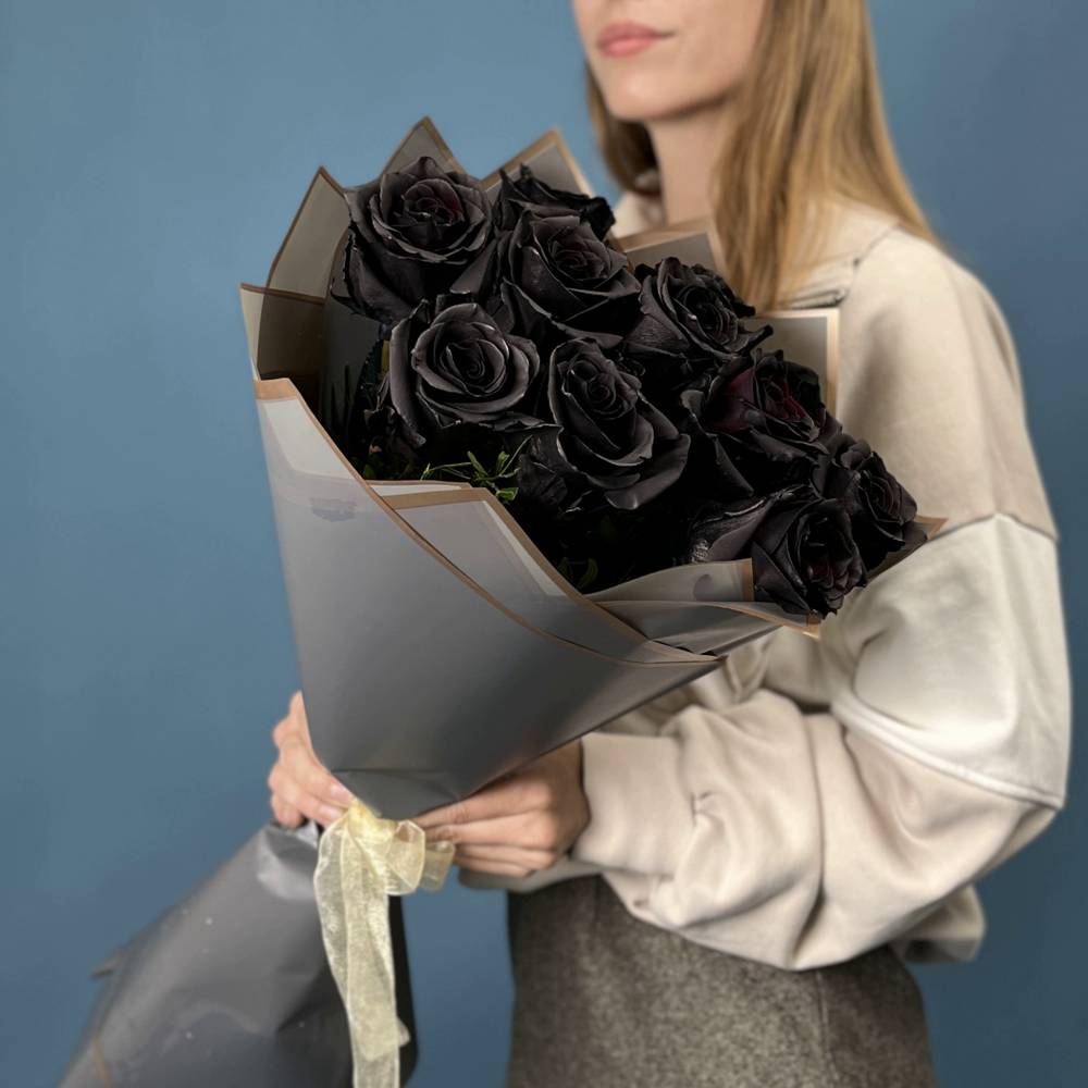 Букет из 11 чёрных роз Premium